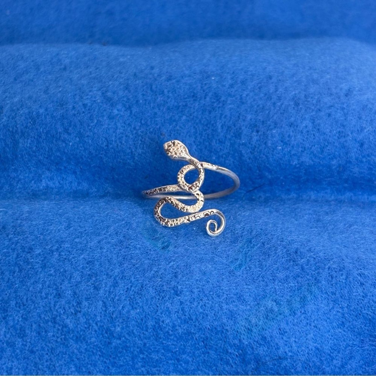 Hand Crafted One of a Kind Pure Silver Snake Ring Size 8