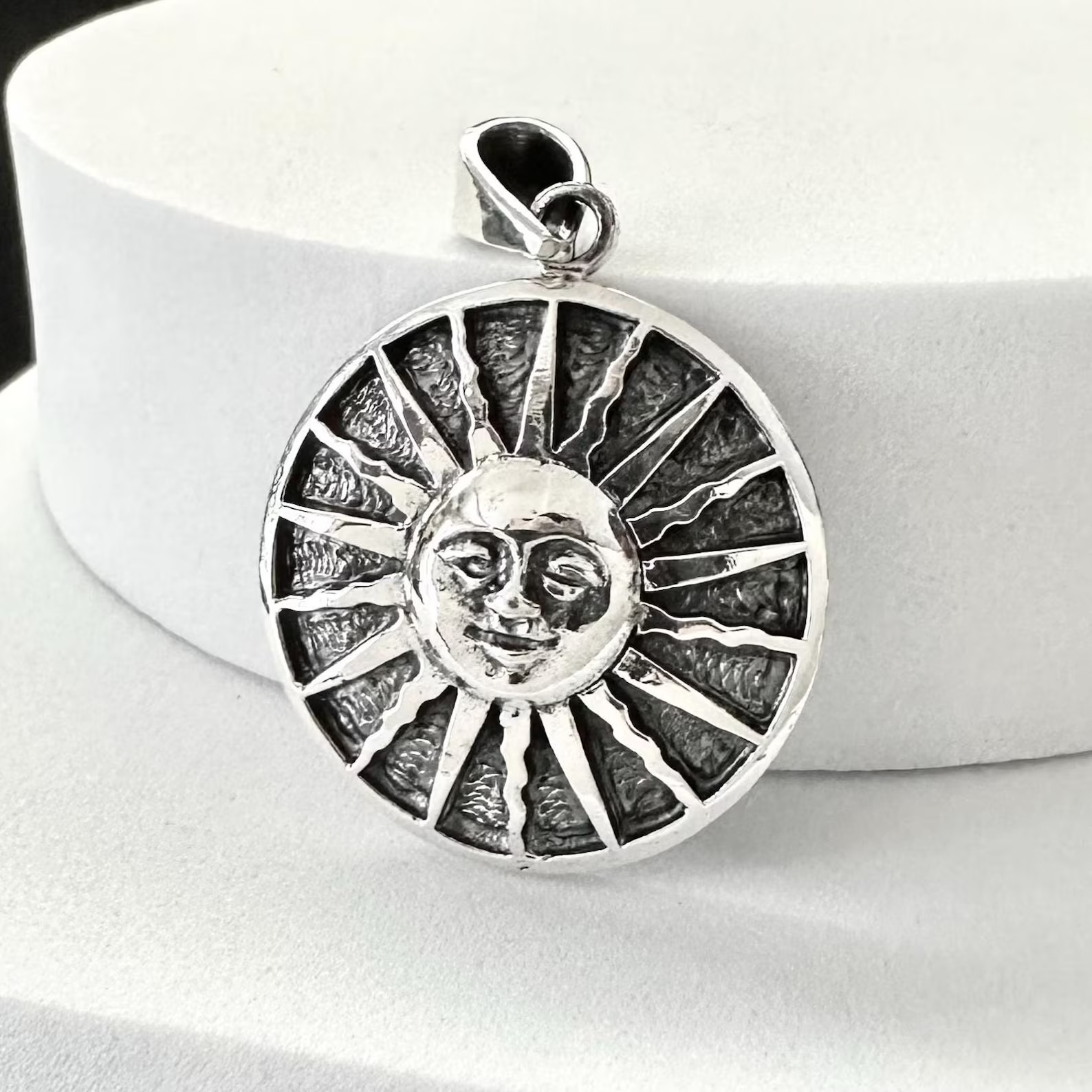 Handcrafted 925 Sterling Silver Sun Pendant Celtic Sun Goddess Deity Pendant