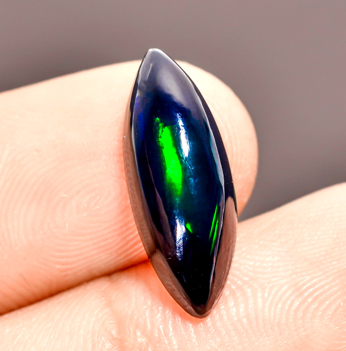 Natural Black Ethiopian Opal Marquise Shape Cabochon Gemstone 2.50 Cts 17X6X5 mm