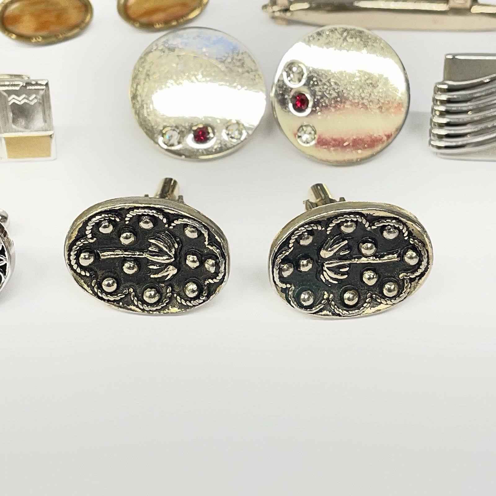 Vintage Mens Cufflinks Lot Tie Clip Money Clip Swank Kinney Art Deco Mid Century