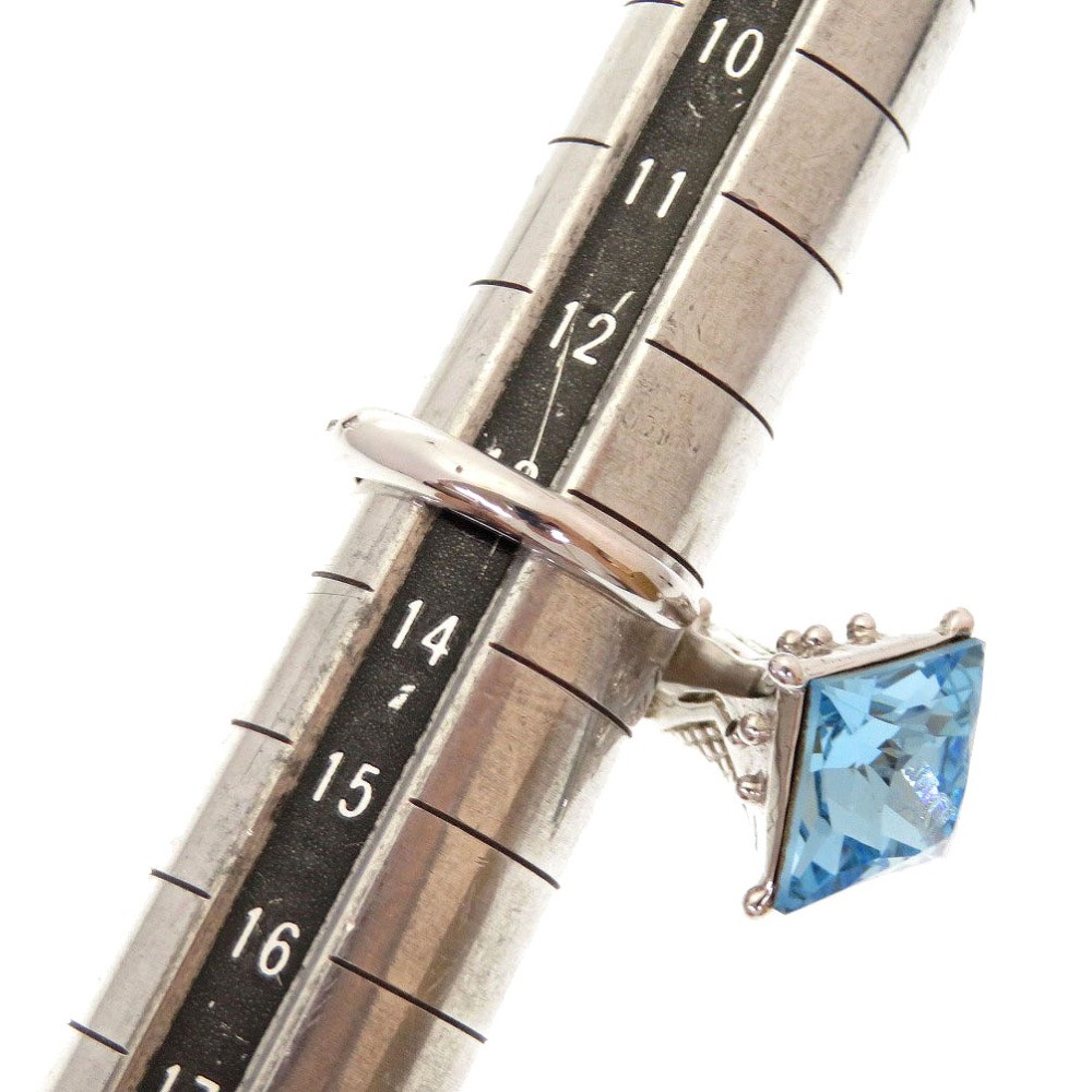 AUTHENTIC Dior Ring blue/Silver Metal #13(JP Size) 0141