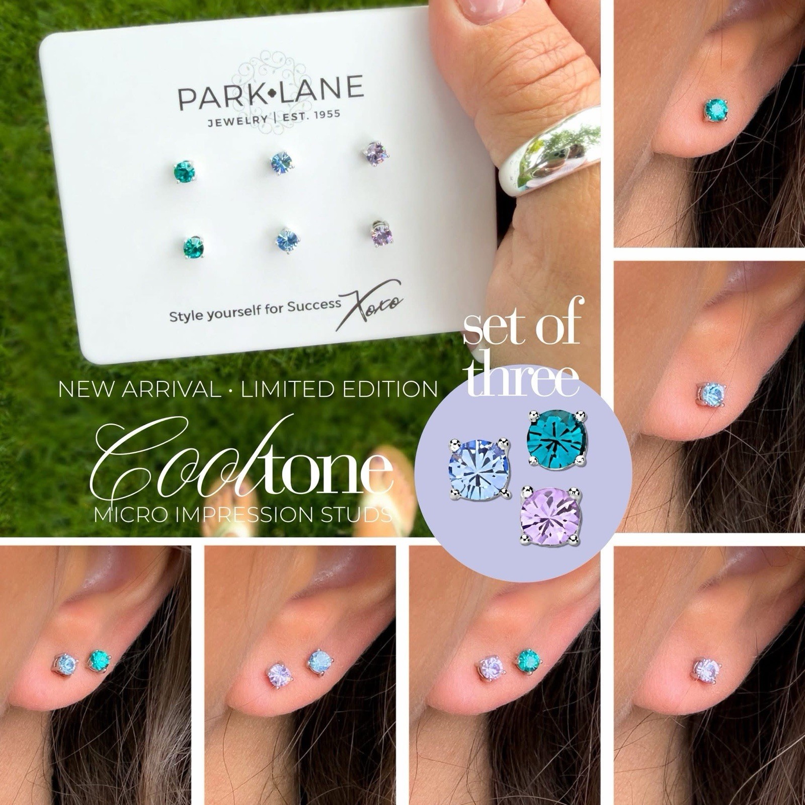 Park Lane MICRO STUDS- Set Of 3 Pairs Of 4mm Stud Post Earrings Retail $42