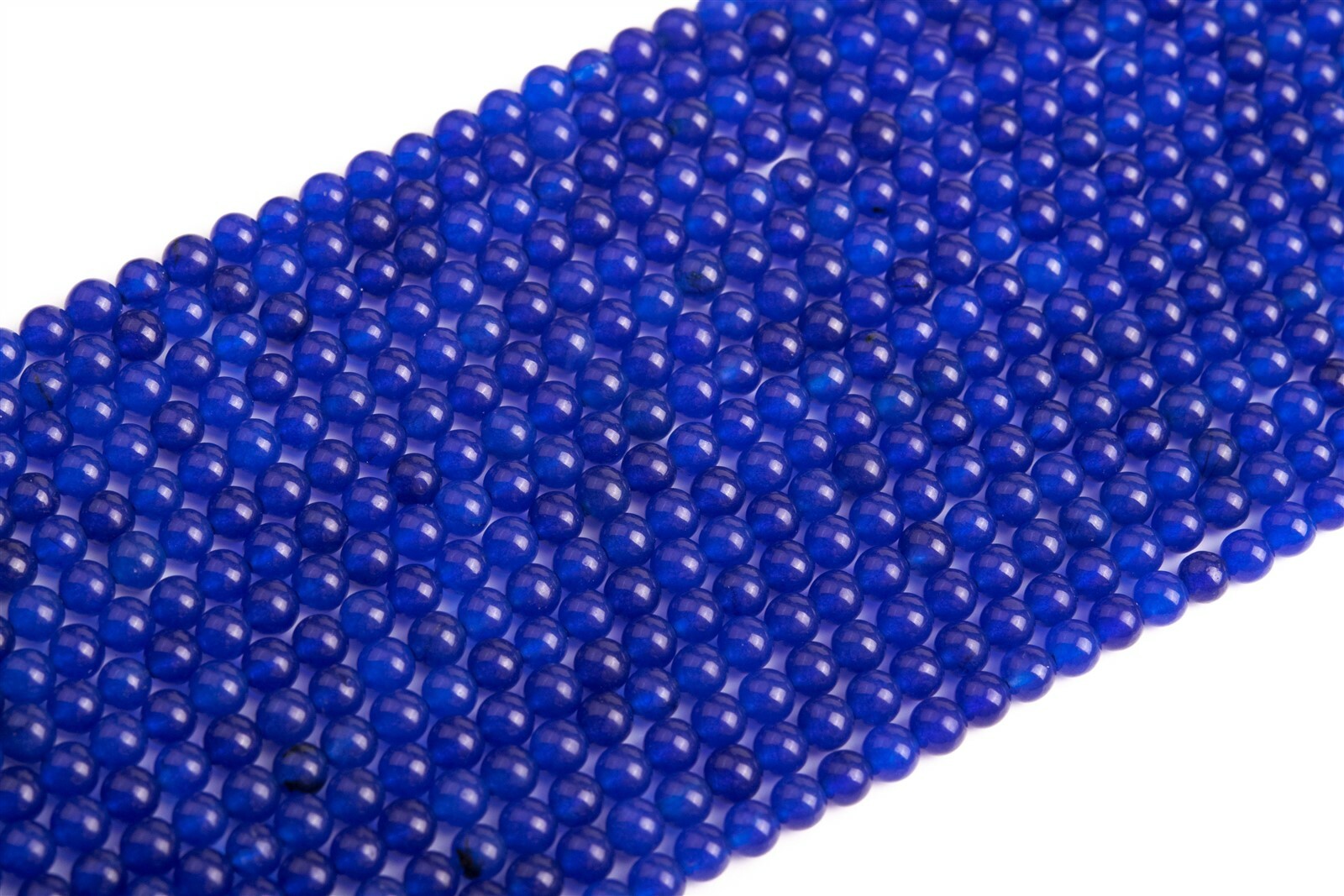 3MM Ocean Blue Jade Beads Grade AAA Round Gemstone Loose Beads 15″