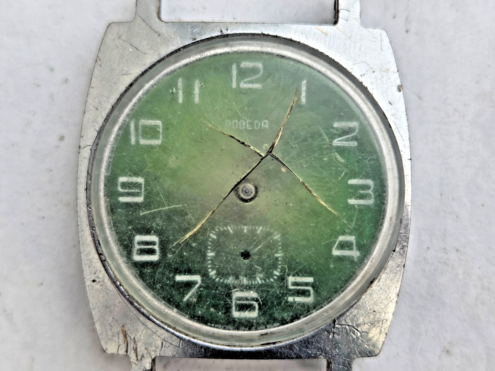 Russian Wristwatch Watch Pobeda , Victory . Not working for parts .