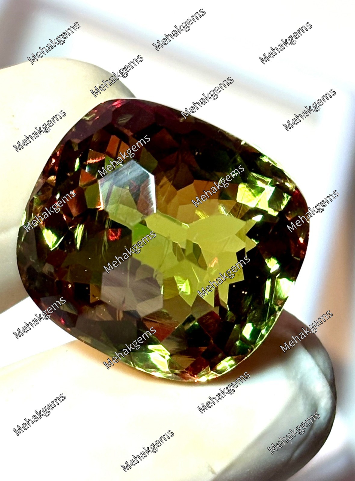 41 Ct Zultanite Gemstone, Honeycomb Cushion Cut Color Change Diaspore, Statement