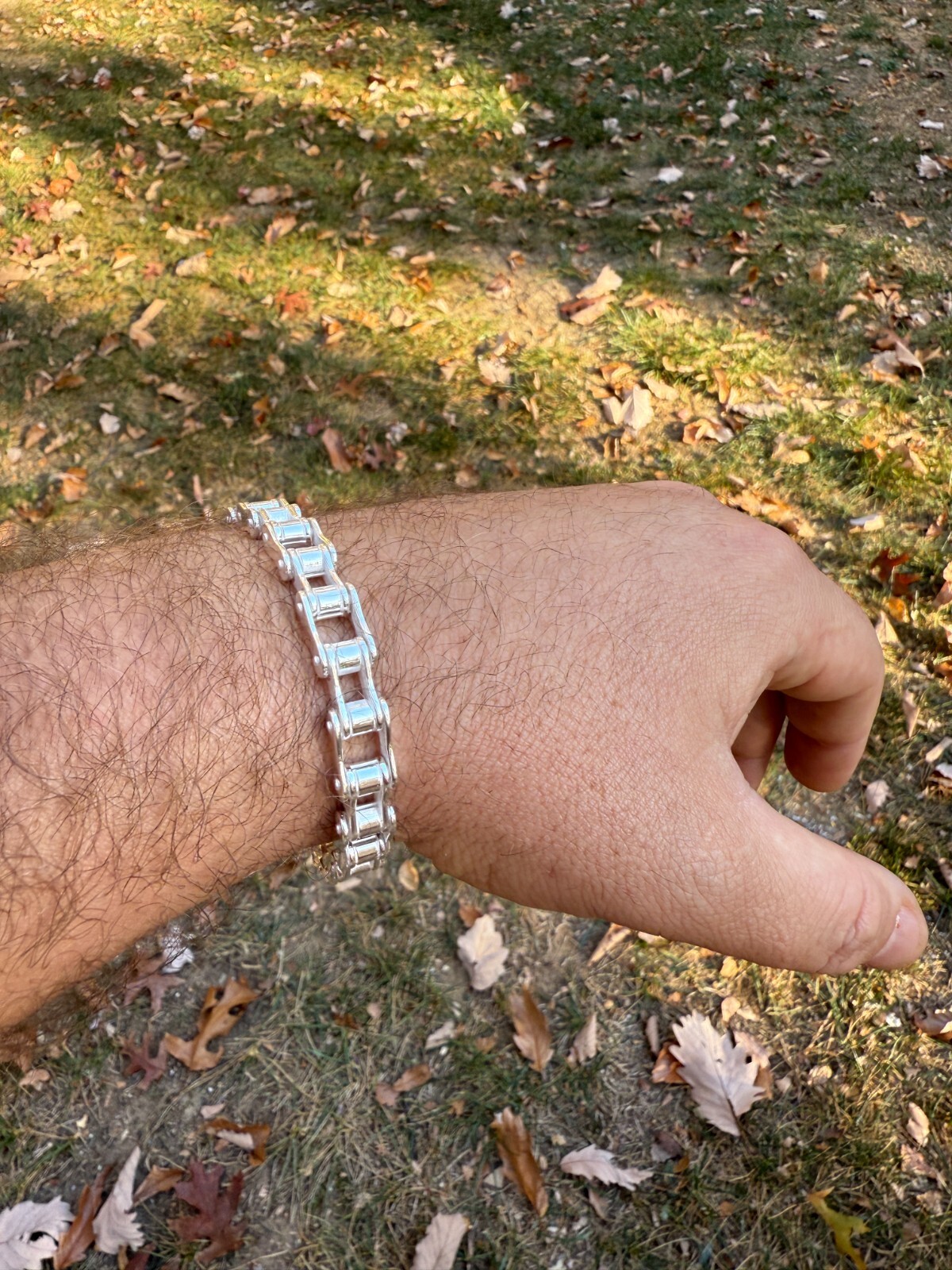 Bicycle Link Bracelet Real 925 Silver Handmade 9mm Bike Motorcycle Custom Chain