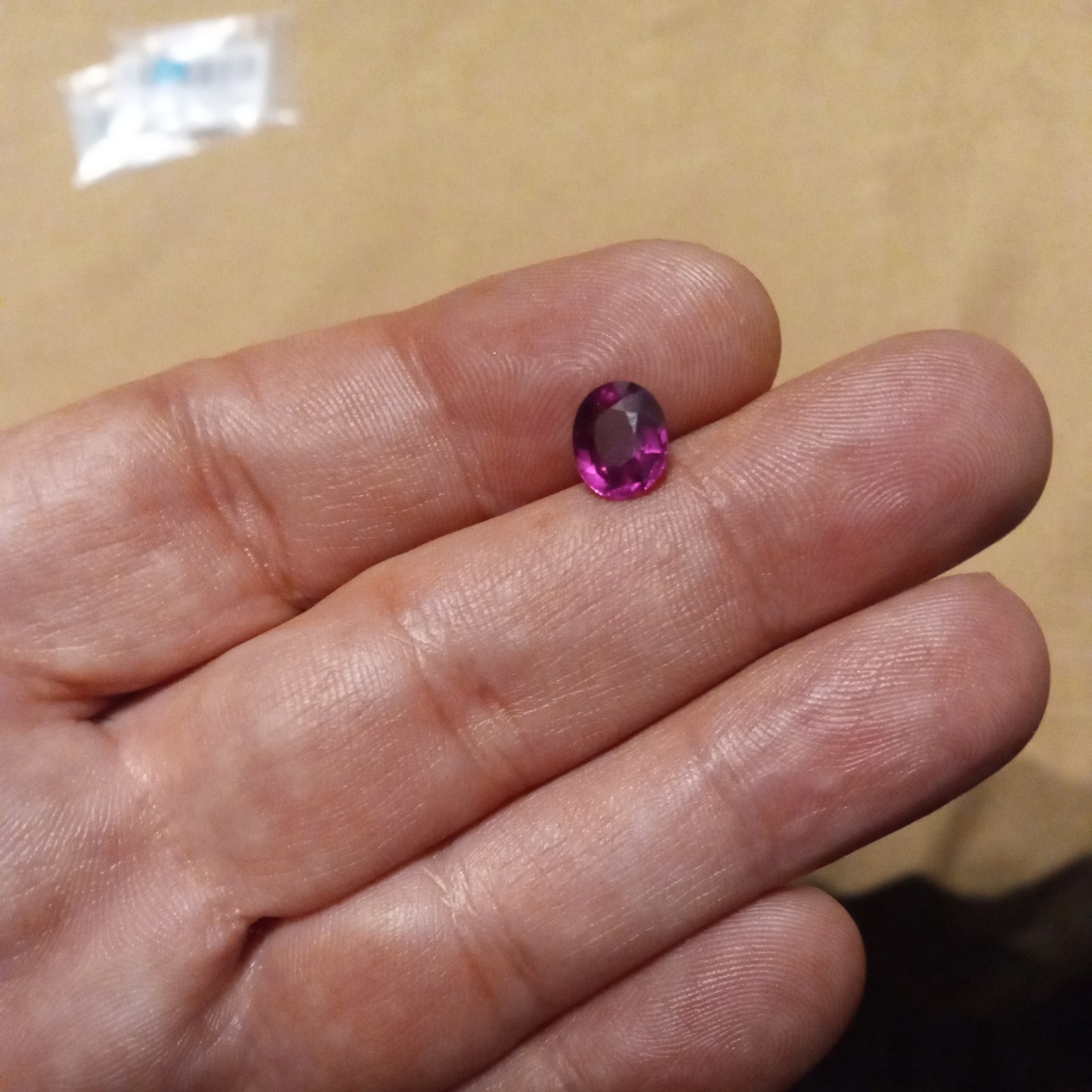 1.83 ct natural pinkish purple rhodolite Garnet oval shaped beautiful