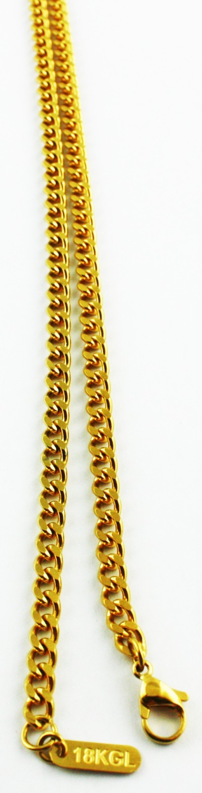 Chain Necklace Bracelet 18k gold plated Link Curb Cuban 4mm 7-36” Men’s