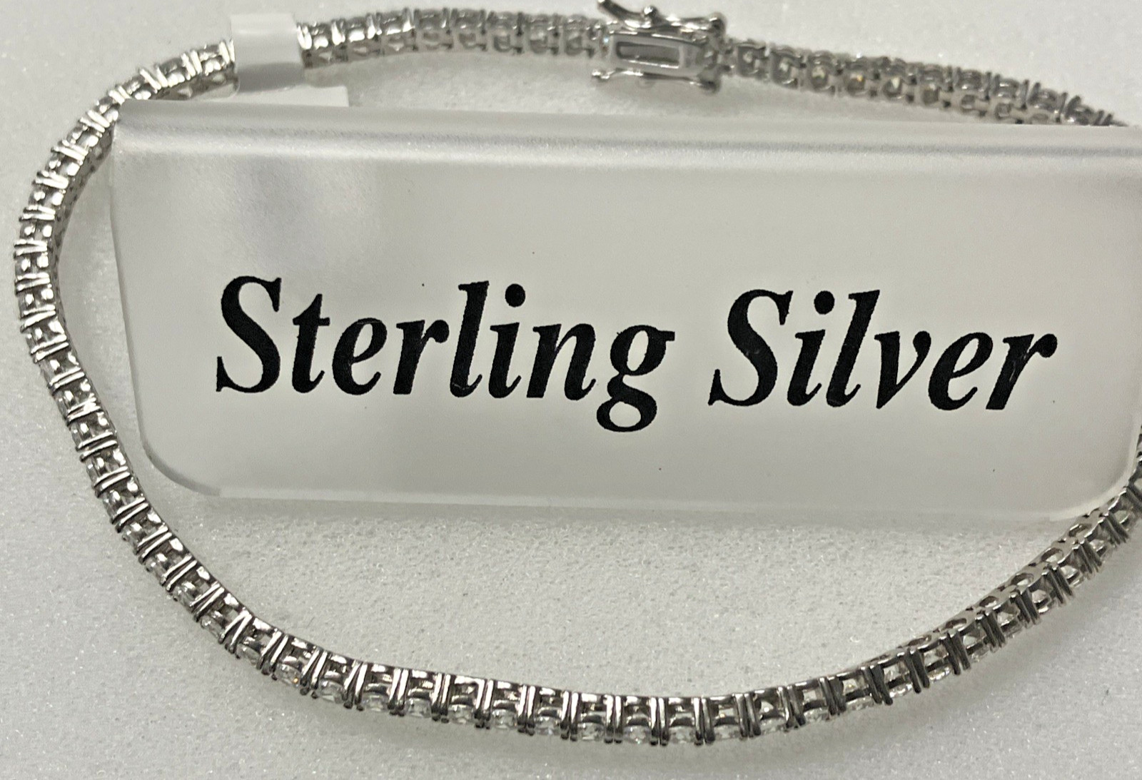 925 Sterling Silver CZ Tennis Ankle Bracelet 12.88grams 3mm 9 To 10inches NWT