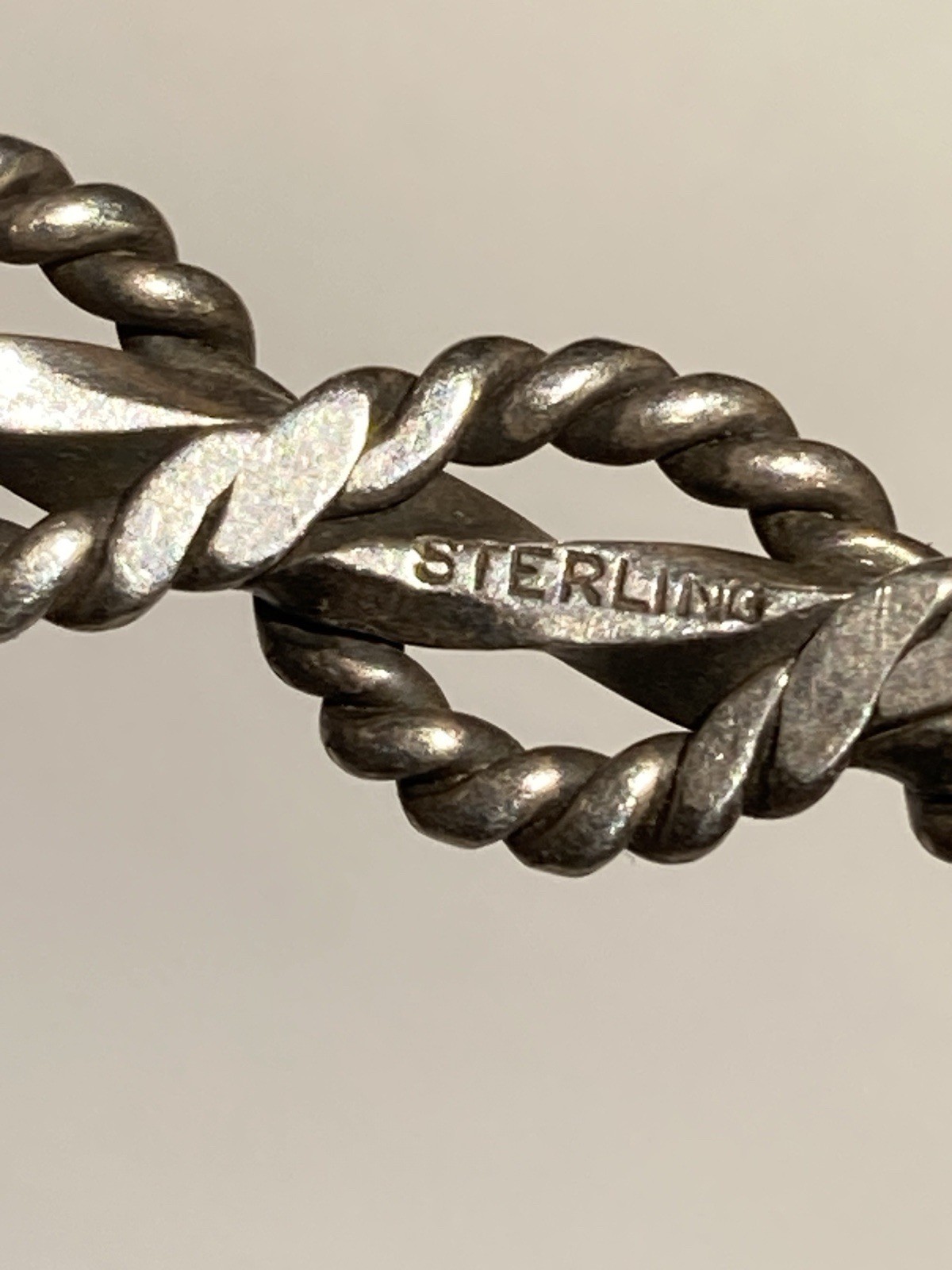 Bangle Bracelet Sterling 925 Silver Braided Rope 16 Grams 2 1/8 In Diameter m002