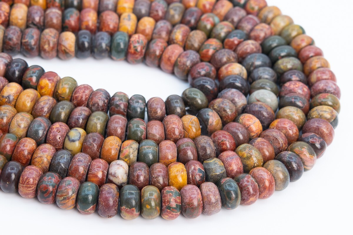 Natural Red Creek Jasper Beads Grade AAA Rondelle Loose Beads 6x4MM 8x4MM 10x5MM