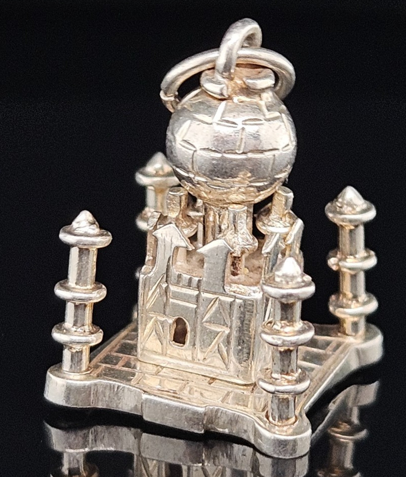 Silver TAJ MAHAL Charm Pendant 925 India Vintage India