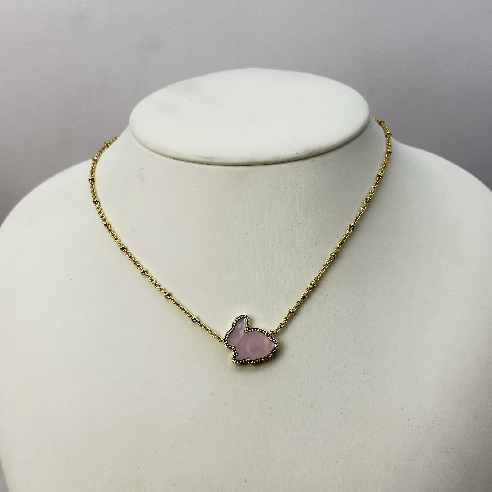 Kendra Scott Womens Bunny Rabbit Short Pendant Necklace 14K Gold Plated 19″