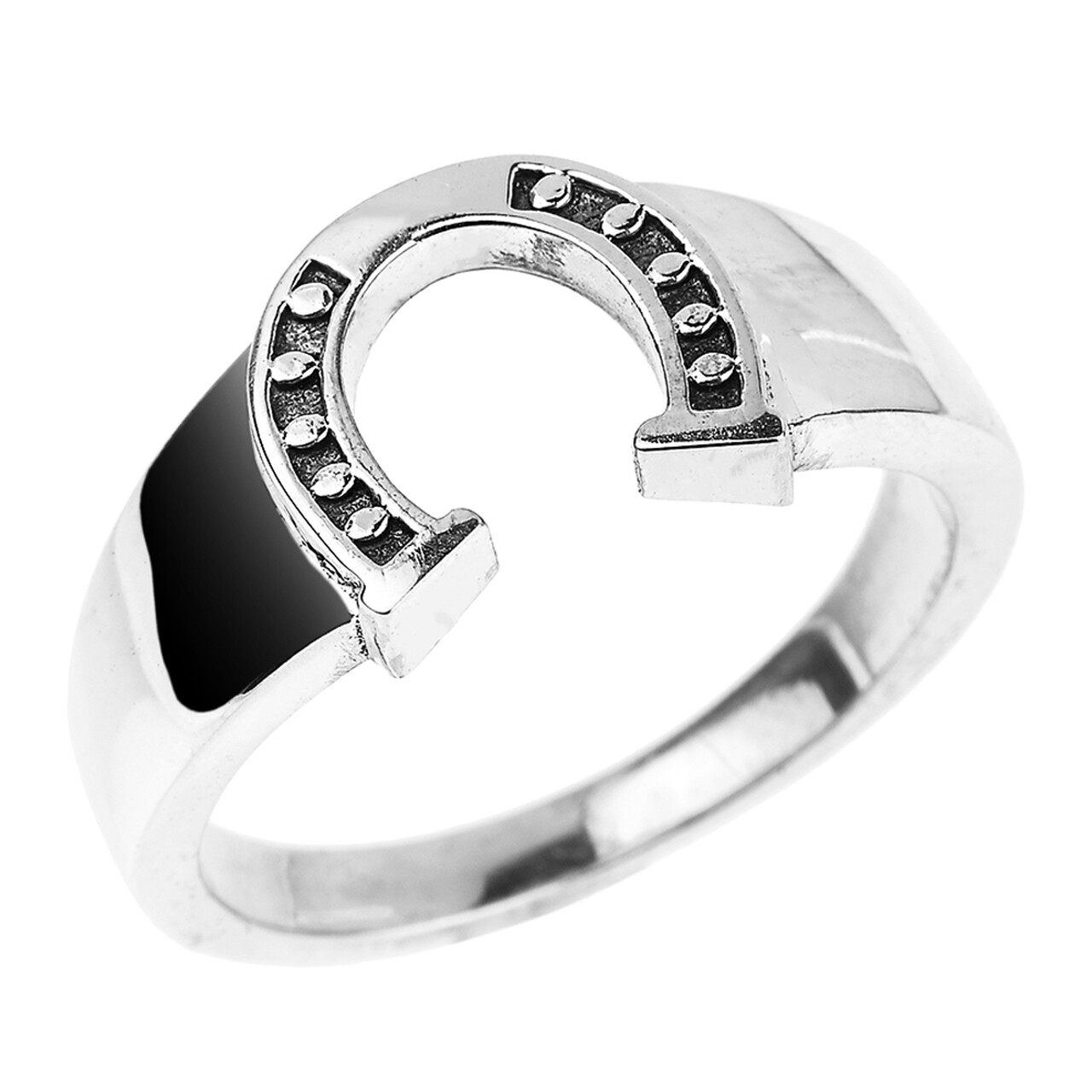 925 Pure Sterling Silver Men’s Horseshoe Ring All / Any Size