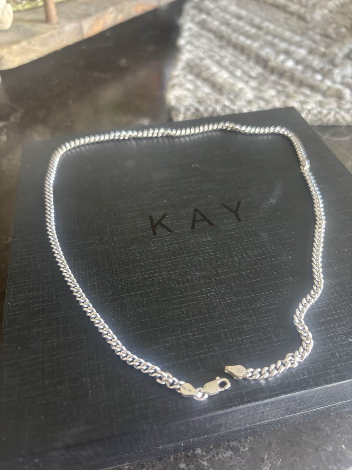 Kay Jewelers 3.7mm Round Curb Chain Necklace Solid Sterling Silver 20 Inch