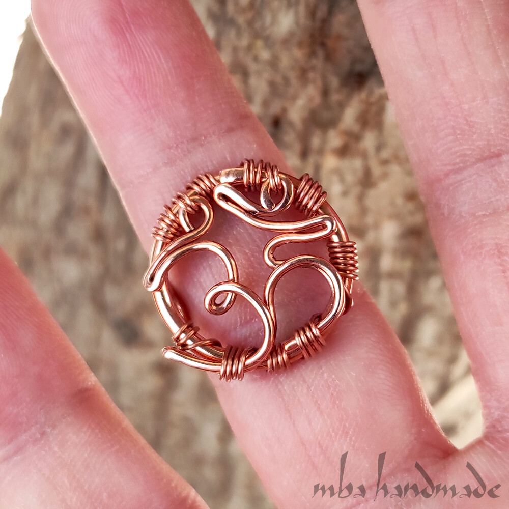 OM AUM ॐ Ring Pure Copper Any Size Handmade Unique Jewelry – Spiritual Jewelry