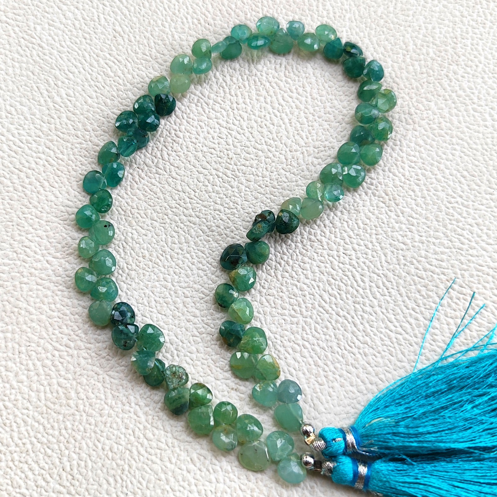 Rare Grandidierite Faceted Heart Beads 5mm Size Madagascar Gemstone 10″ Strand