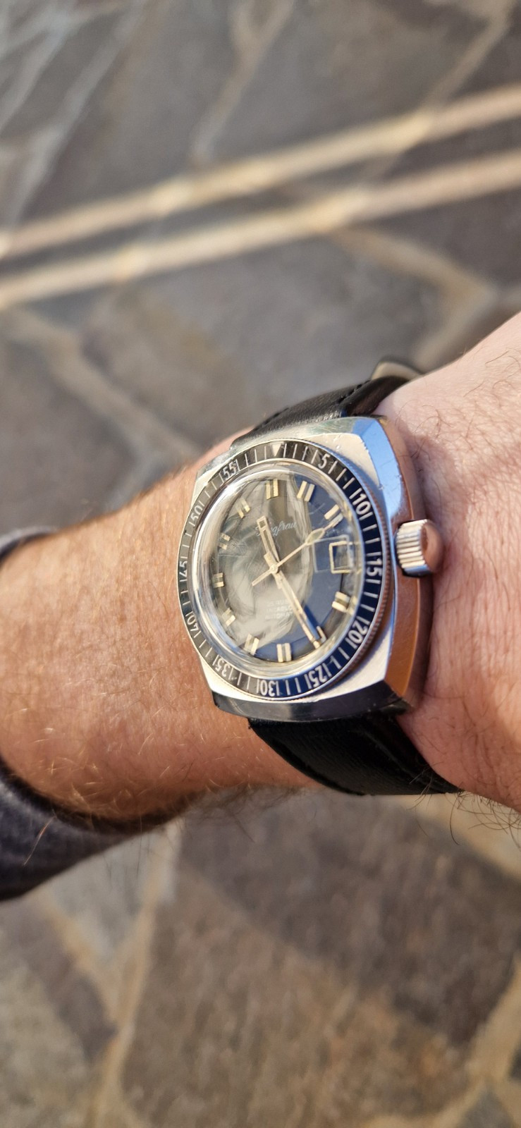 Jungfrau Sub 1968 Bachelor Automatic Eta Steel Tested 150M Rare True Diver