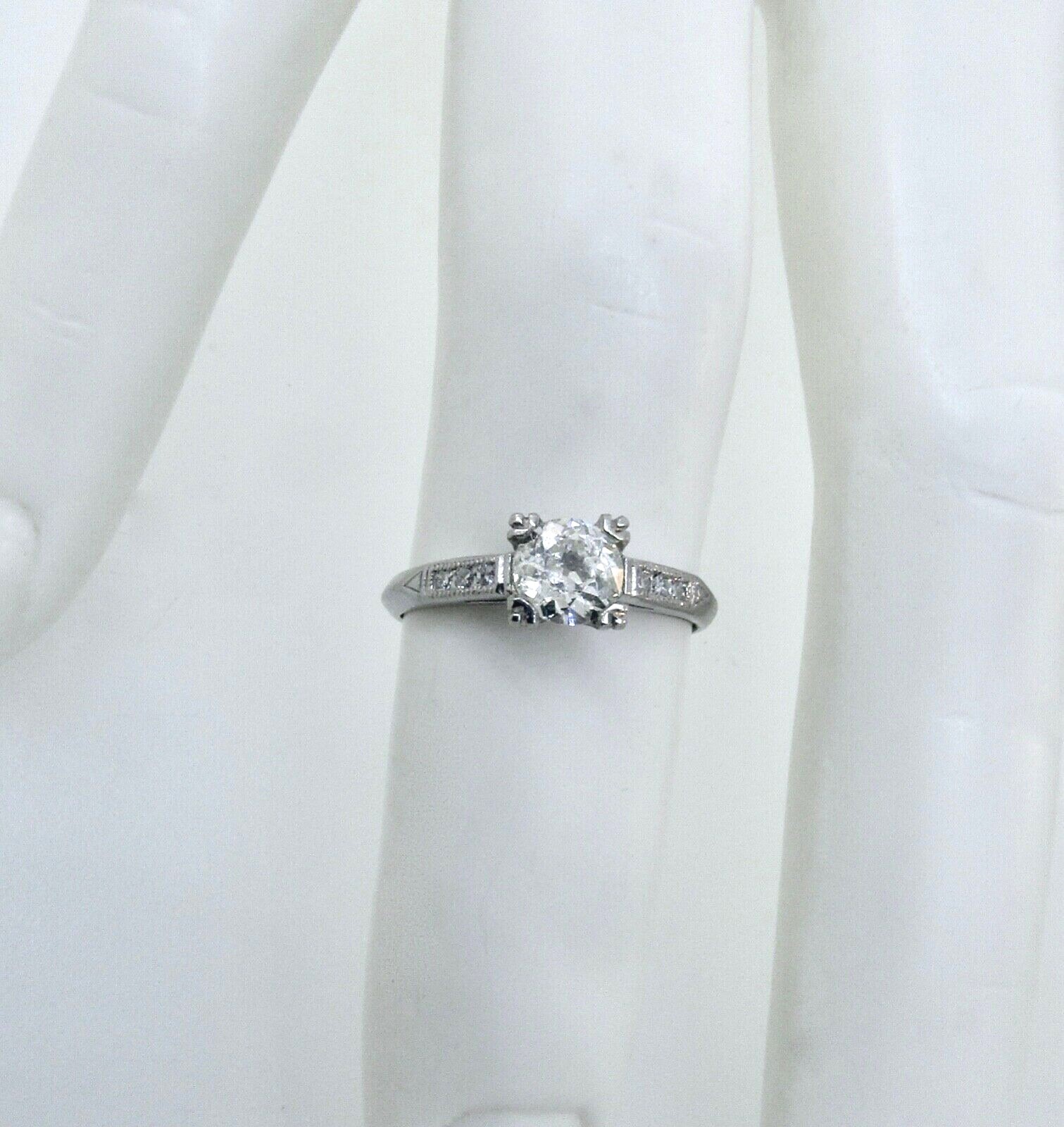 Vintage 1940’s Palladium Diamond Engagement Ring. **.50 CTS +**