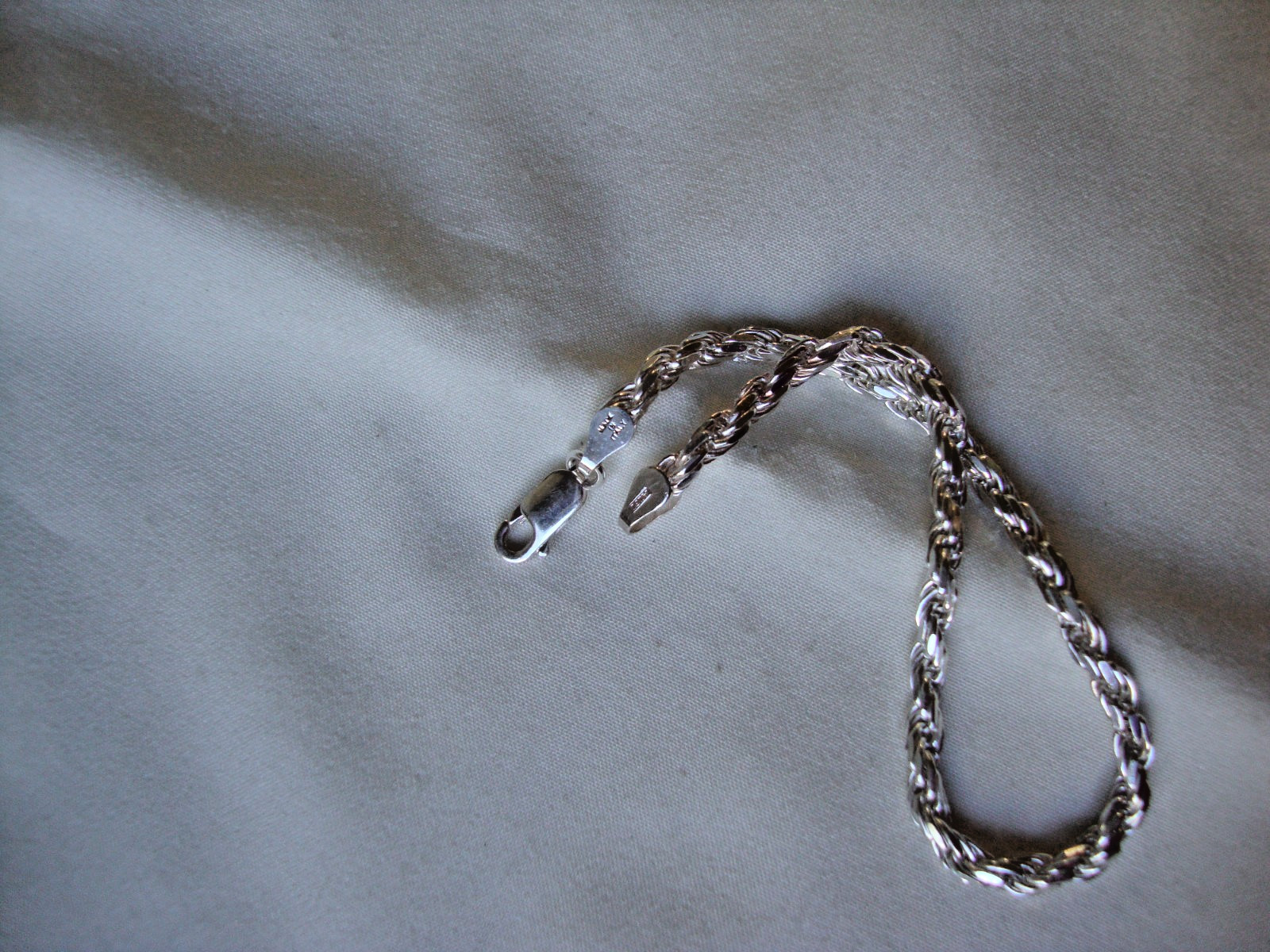 VTG FINE ITALIAN STERLING SILVER STAMPED 925 3MM WIDE WHEAT CHAIN 7.75″ BRACELET