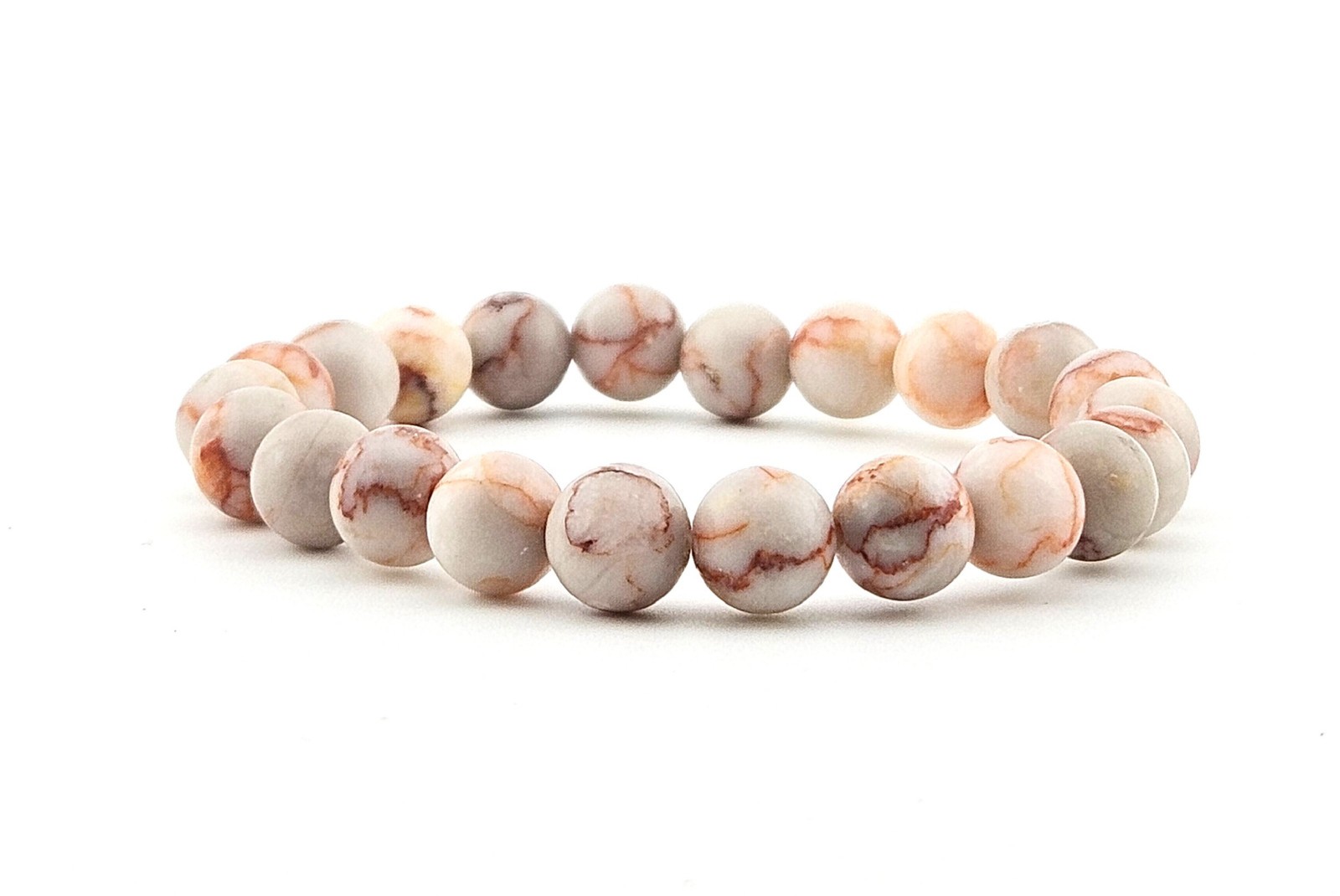 Pink & Red Stone Beaded Elastic Bracelet J15-3668