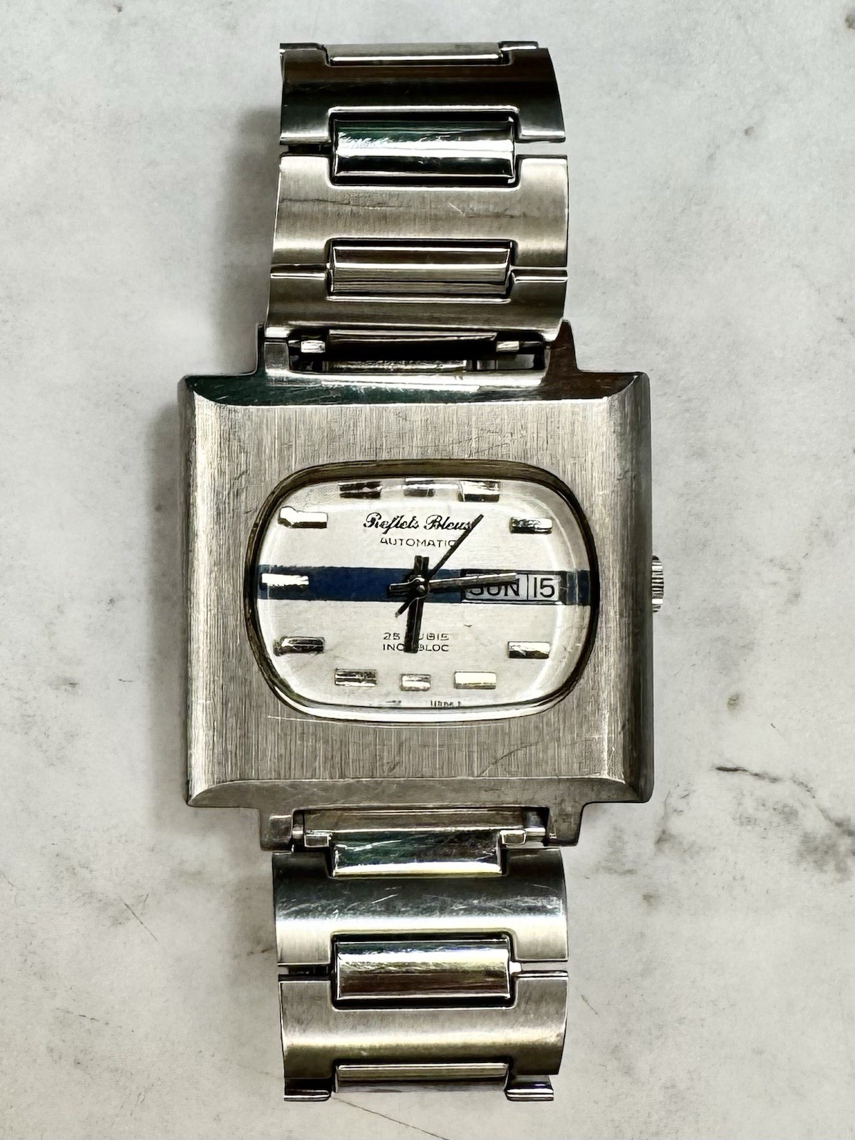 Reflets Bleus Automatic Men’s Watch 25 Jewels Incabloc Antimagnetic 1970’s Works