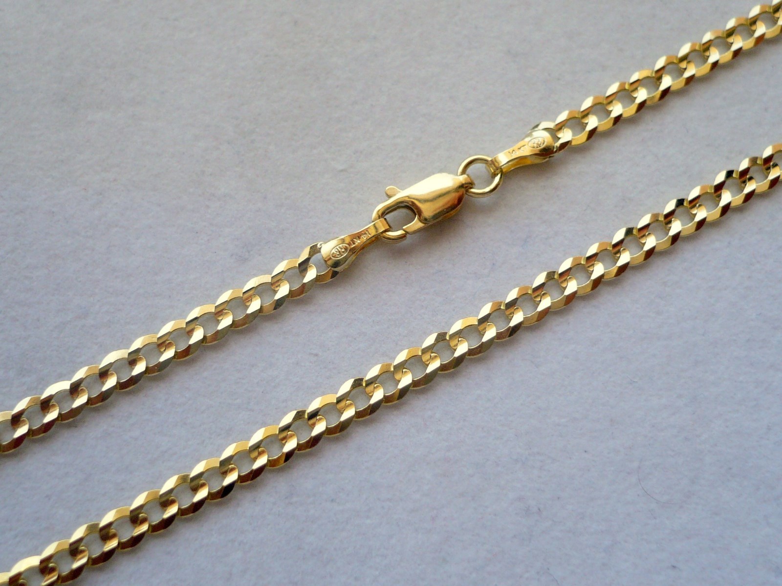 14K SOLID GOLD 3.2MM MEN WOMEN CUBAN LINK CHAIN SIZE 16″ – 30″ FREE SHIPPING