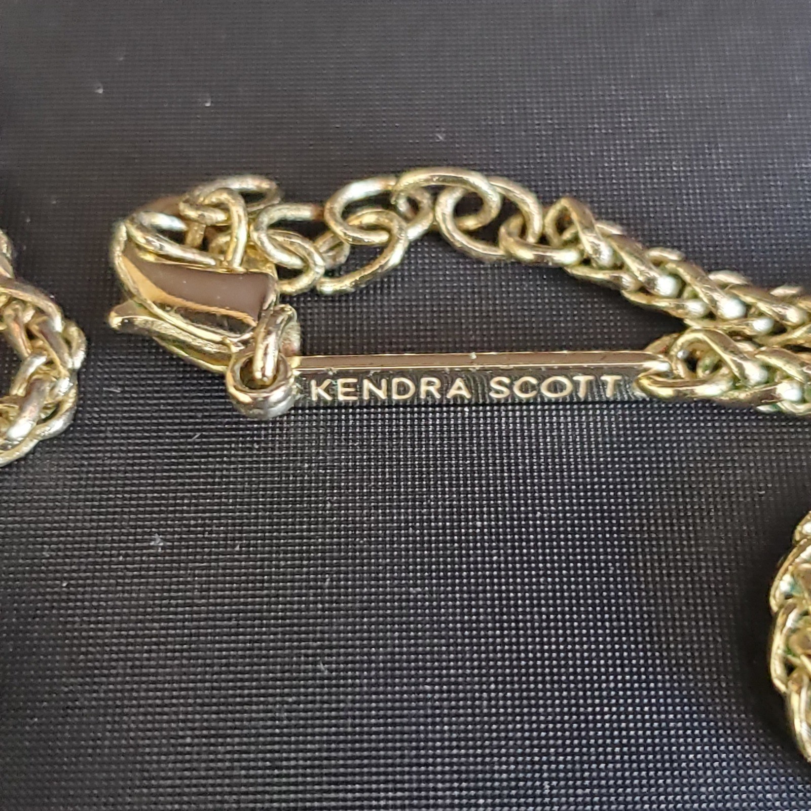 Kendra Scott Gold Tone Pave Crescent Moon Pendant Necklace Celestial Astrology