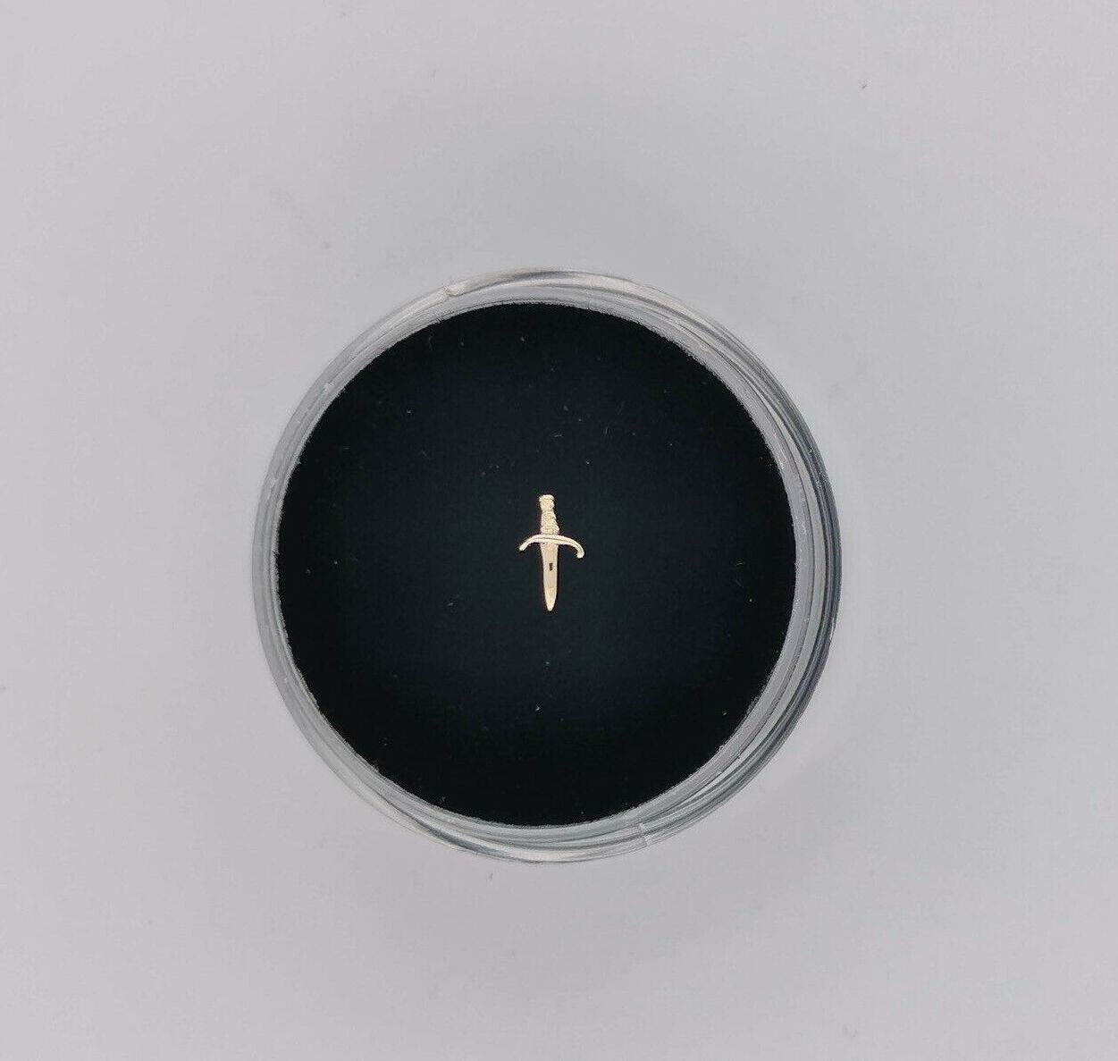 18k Gold Plated Brass Sword Tooth Gem