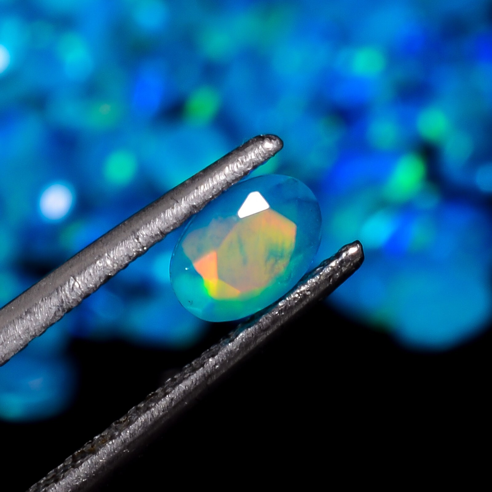 Natural Blue Ethiopian Opal Faceted Loose Gemstone Lot 50 Ct. 6X4X3 mm A-5742