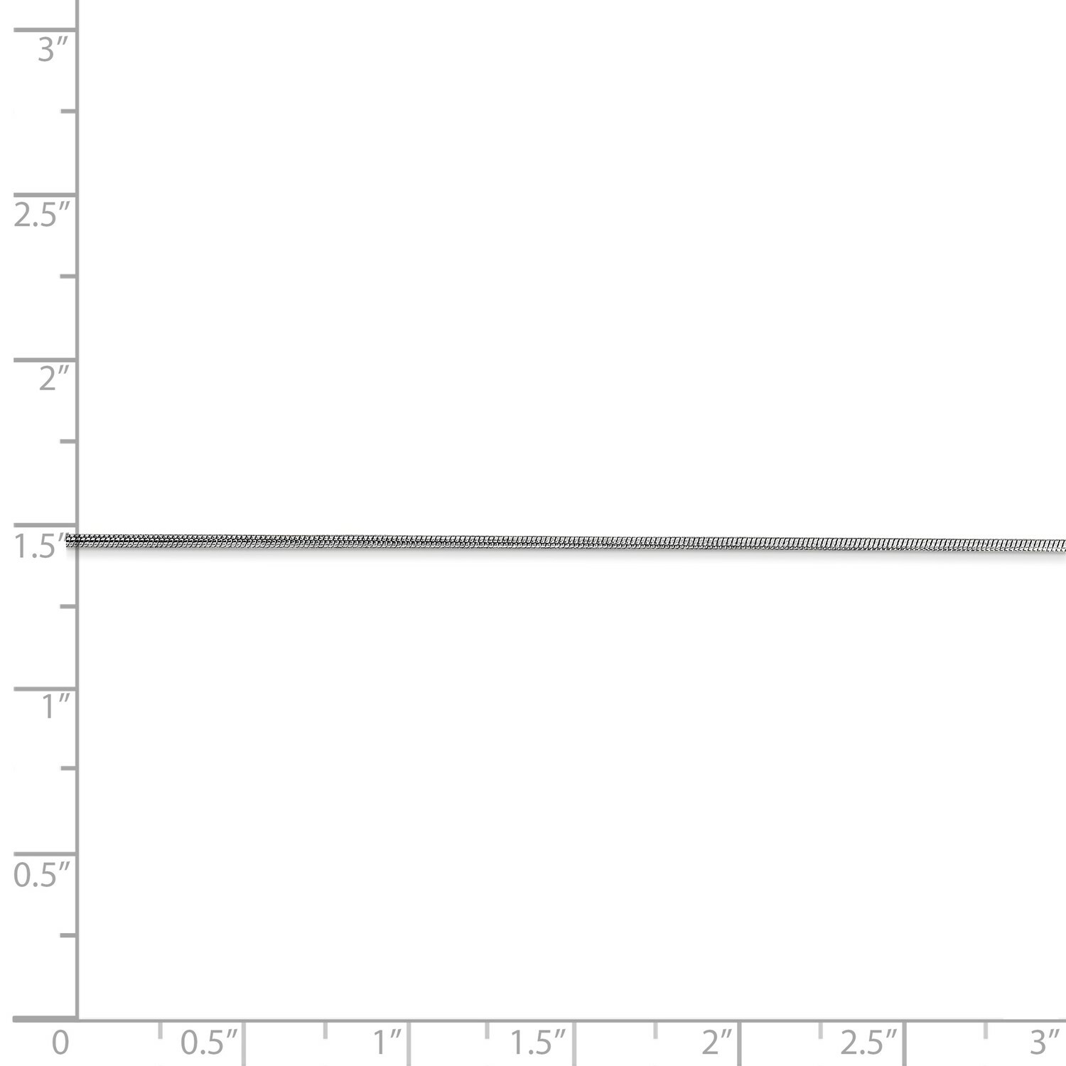 14k White Gold 0.90mm Solid Round Snake Chain w/ Lobster Clasp 16″ – 30″