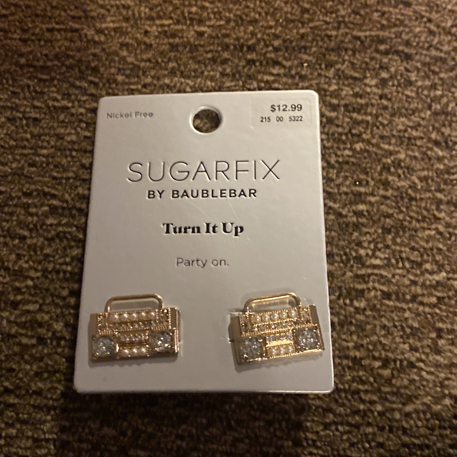 NEW SUGARFIX BY BAUBLEBAR “Turn it Up” Party On! Nickel Free Earrings Boom box