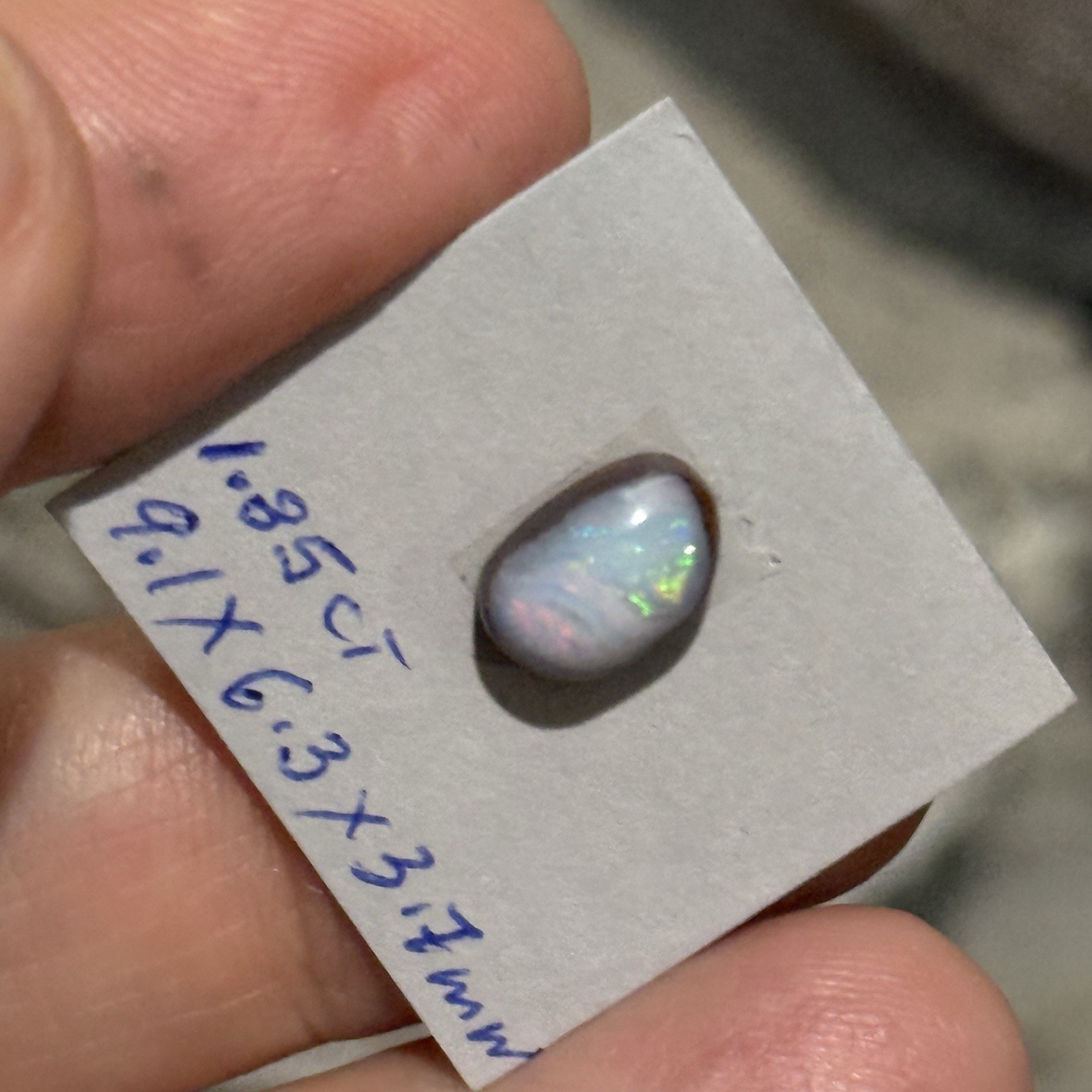 1.85ct 9.1×6.3×3.7mm Colorful Australian Boulder Opal Oval Cabochon Ring Gem