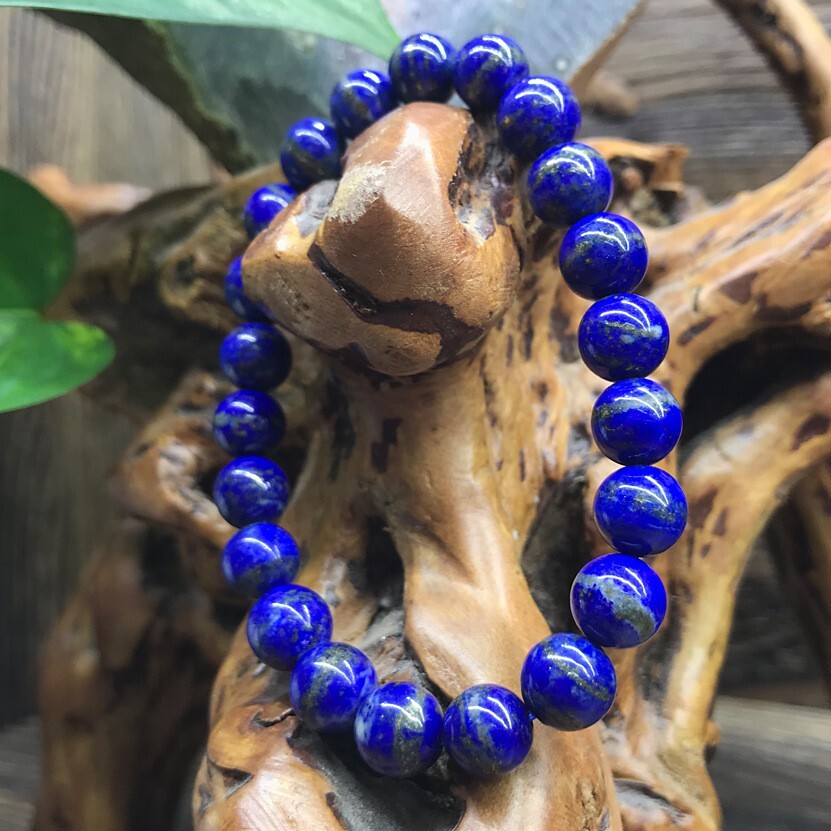 Men’s Bracelet Natural Lapis Lazuli 8mm Round Beads Healing Stretch 8IN Bracelet