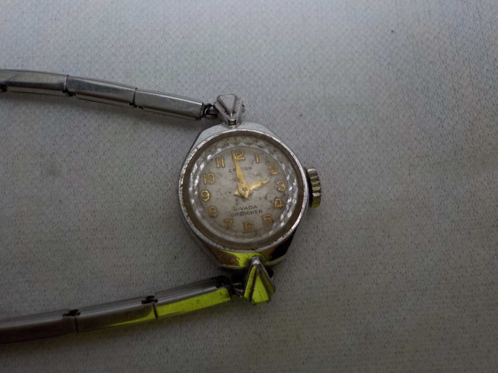 VINTAGE CROTON NIVADA GRENCHEN LADIES WRIST WATCH 1OK RGP WATCHMAKER
