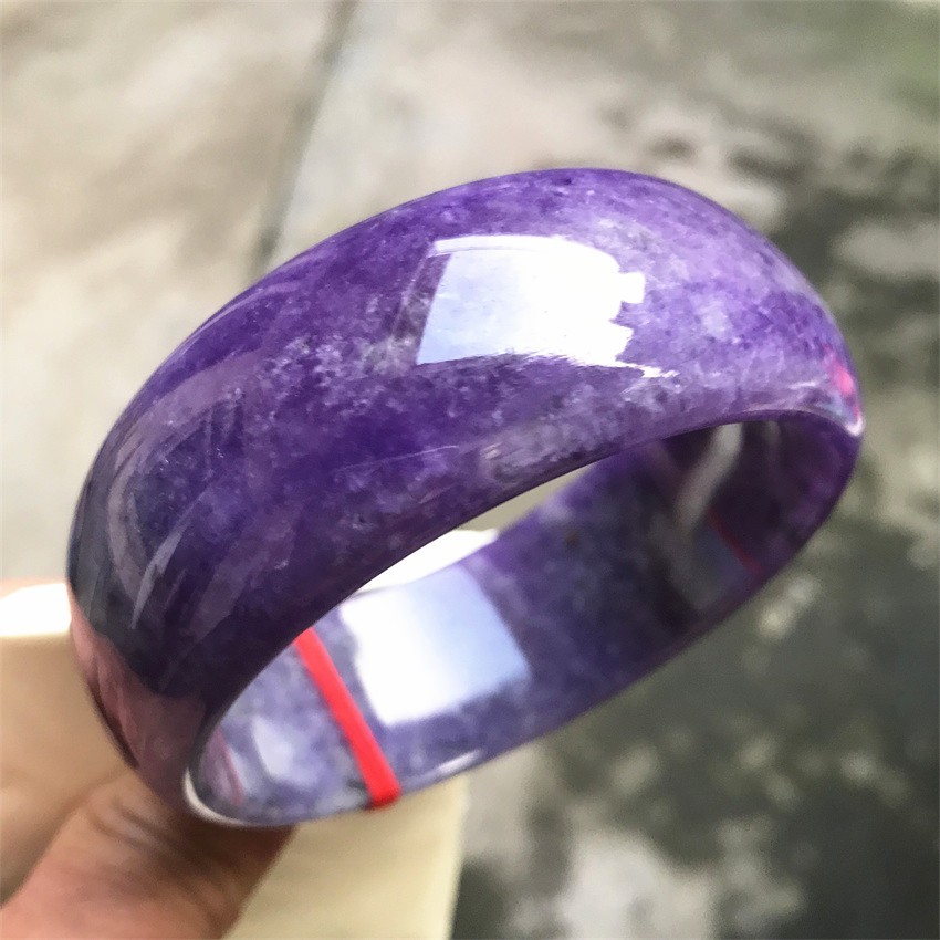 69MM Ancient Natural Lavender Jadeite Jade Bracelet Burma Jadeite Big Bangle