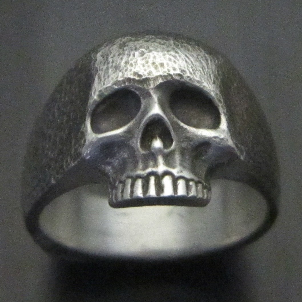 MJG STERLING SILVER KR SKULL RING. SZ 10. 18 GR. KEITH. STREET FINISH