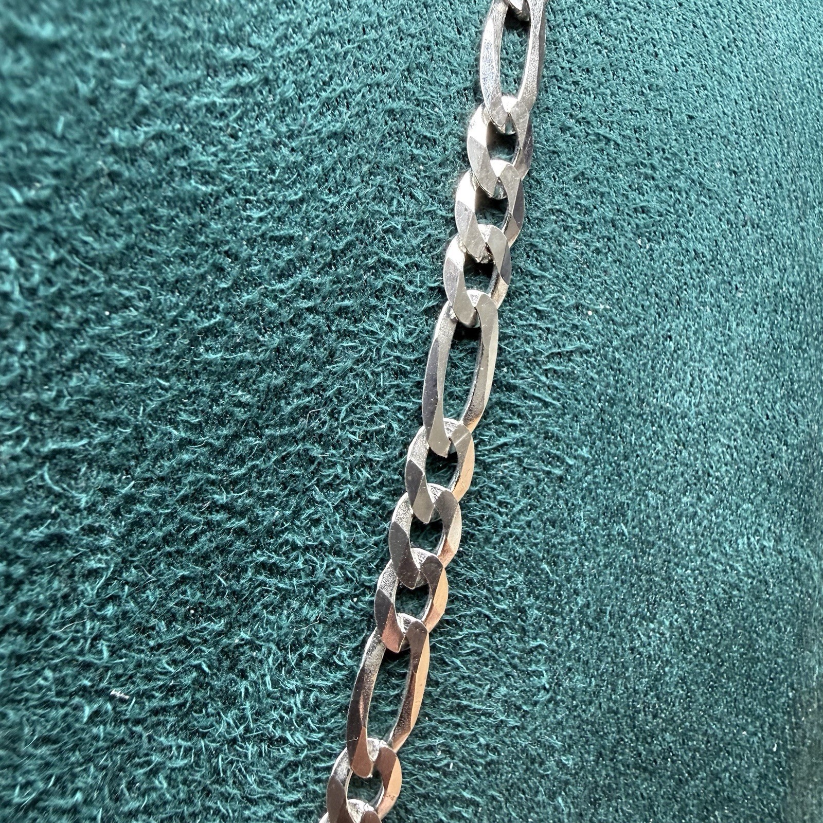 ITALY 925 Sterling Silver FIGARO Chain Necklace 18” 4.3mm