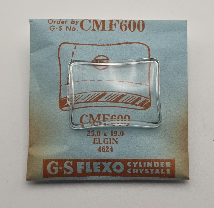G-S Watch Crystal CMF600 Elgin 4624 25.0X19.0