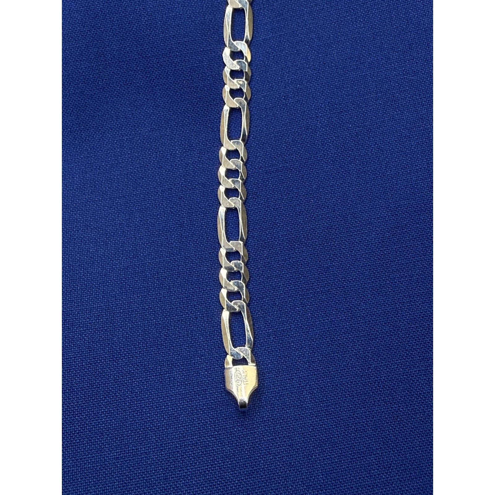 925 Italy Sterling Silver Flat Figaro Link Bracelet 5.7mm 8
