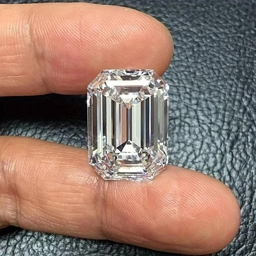 Loose 10.00 Ct Lab-Grown CVD Diamond Emerald Cut Natural D Color VVS1 Certified