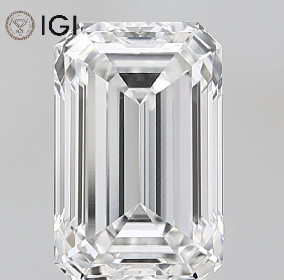 1.39 Ct Emerald Cut IGI Certified Lab Grown CVD Diamond D Color VVS2 Clarity #2