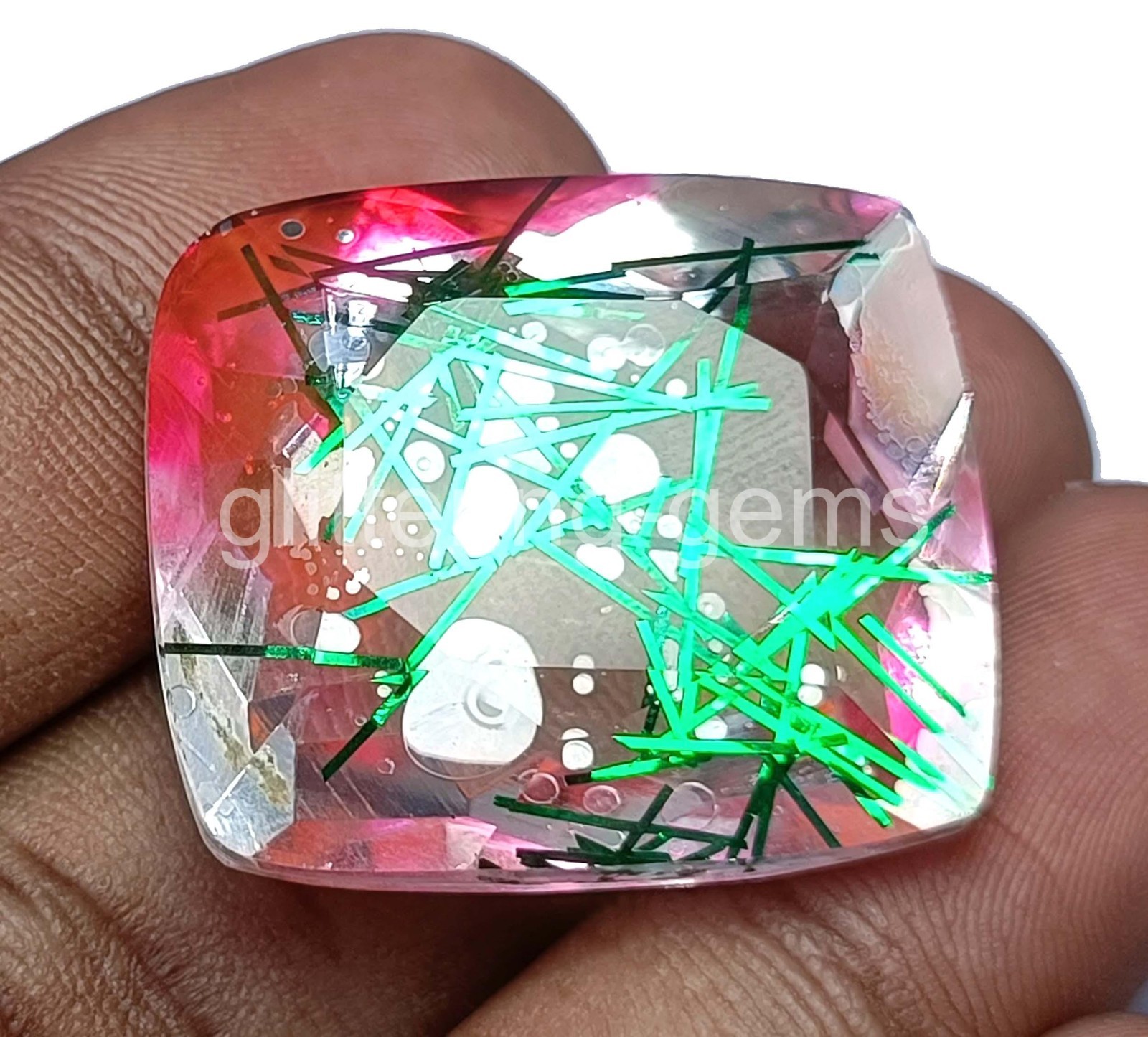 65.95 Ct Cushion BI Color Quartz Transparent IGL Certified Loose Gemstone 5AOQ
