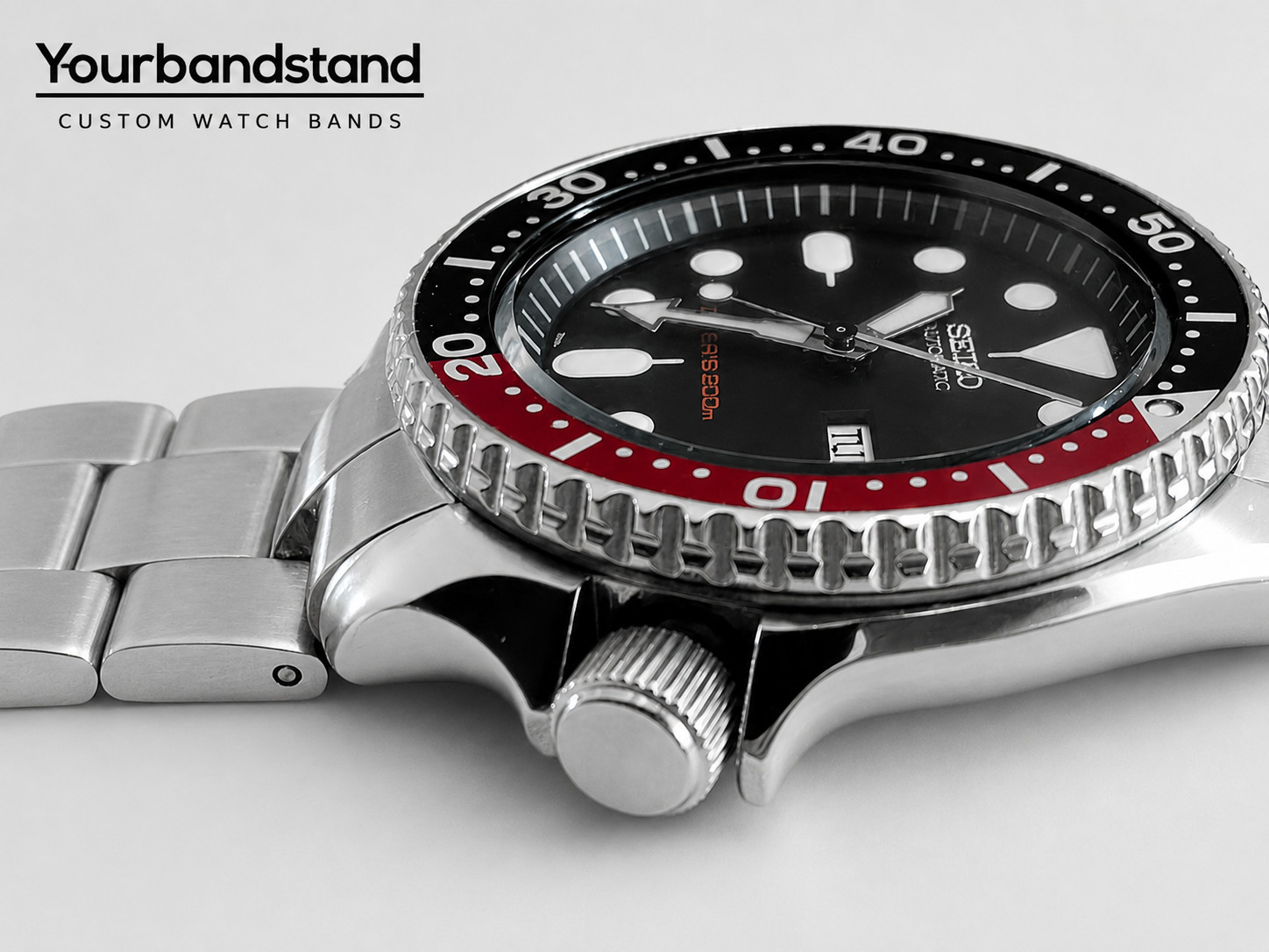 22mm CURVED STAINLESS STEEL OYSTER BRACELET FIT SEIKO 7S26,SKX007,SKX009,SKX011
