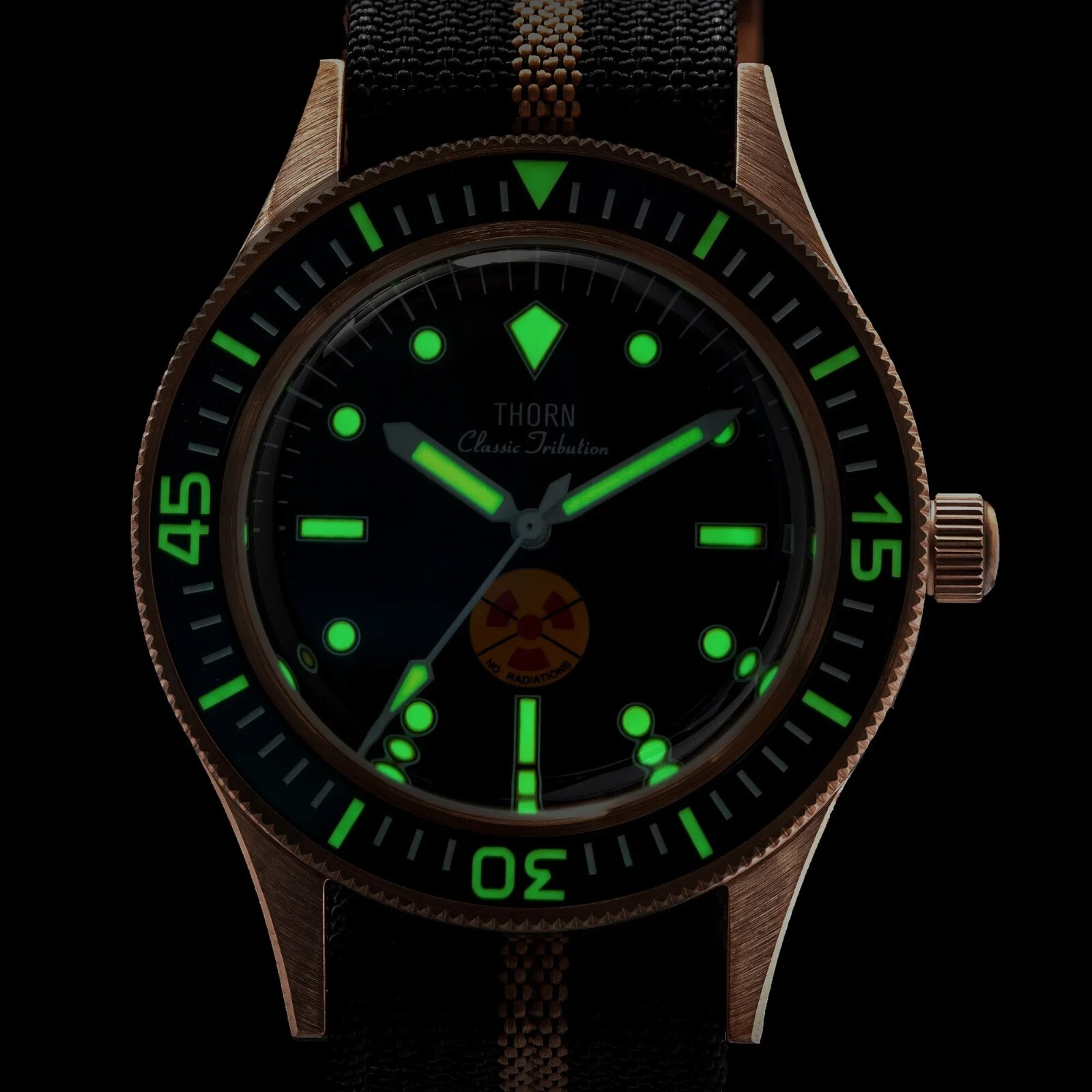 THORN Fathoms Fifty CUSN8 Bronze NH35 Diver 200M Automatic Watch No Radiations