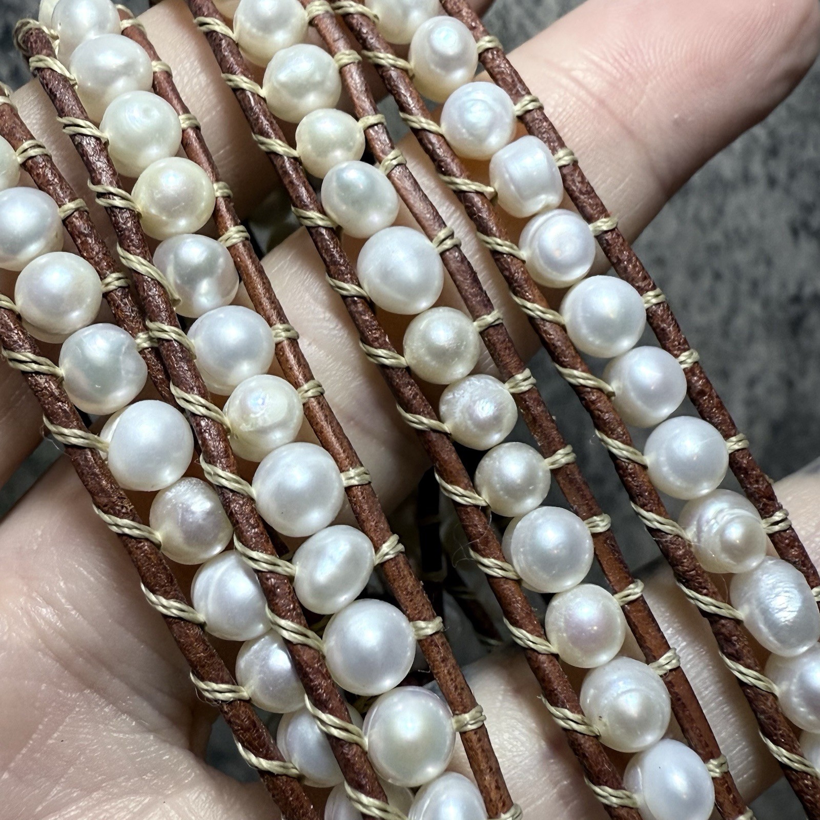 VICTORIA EMERSON Pearl Beaded Wrap Bracelet 92cm Kitsch Stack Pretty Beach