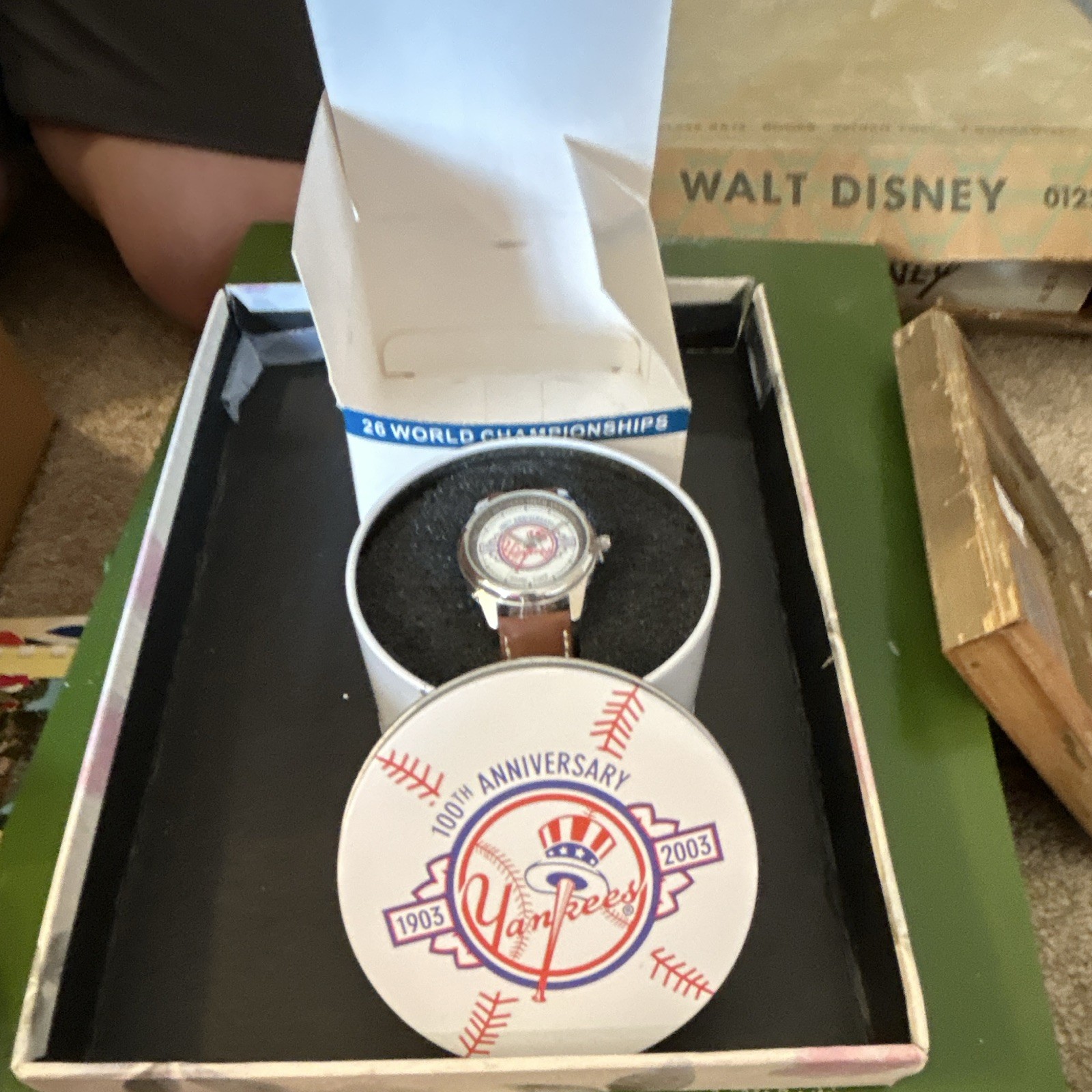 Game Time NY Yankees 100th Anniversary Quartz Analog Leather Watch w/ Box