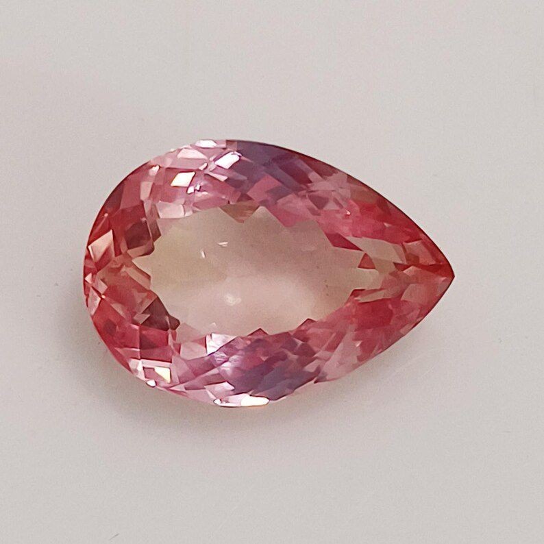 120ct Natural Padparadscha Sapphire Gemstone Pear cut Loose Certified Sapphire