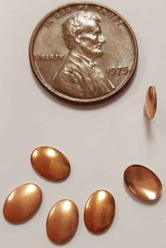 24 VINTAGE COPPER COATED STEEL CABOCHON OVAL 7x5mm. STAMPING FINDINGS N45