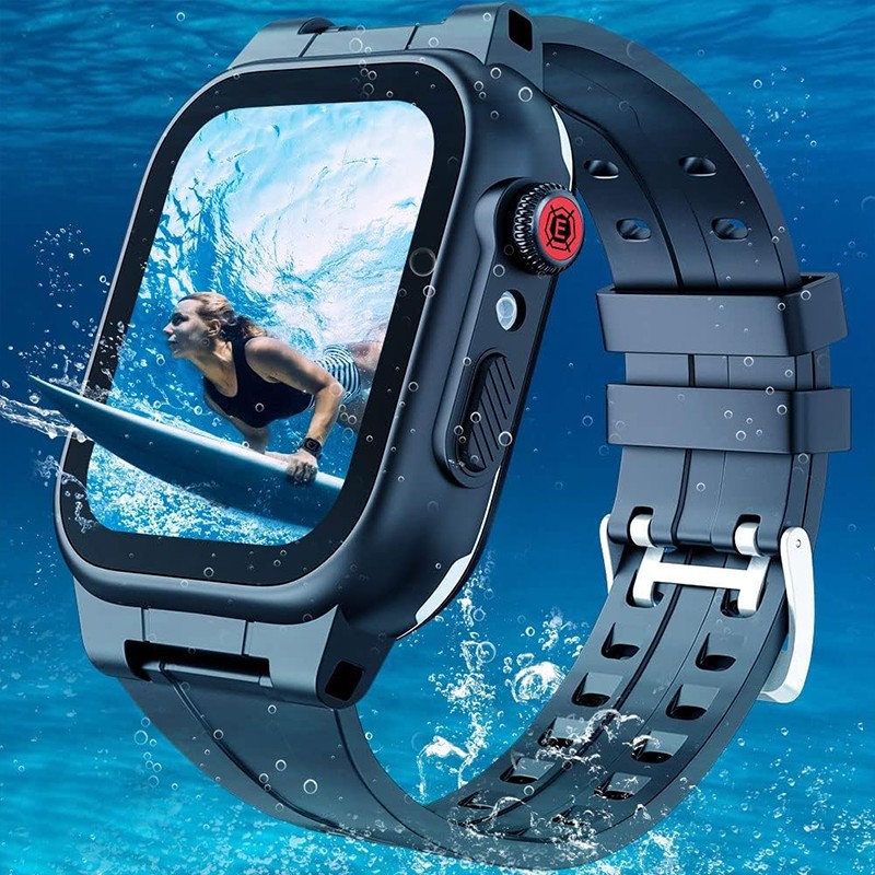 Waterproof Case With Band For Apple Watch 38/40/41/42/44/45mm &Rugged Strap IP68